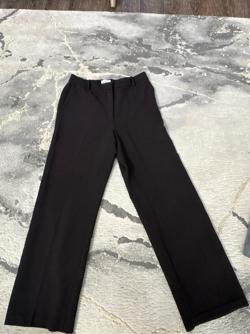 Aritzia Babaton Agency Pant Brown Micro Houndstooth Check Trousers Size 12